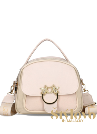 Dámska smotanová crossbody kabelka Elizabeth Canard s ozdobnou prackou.