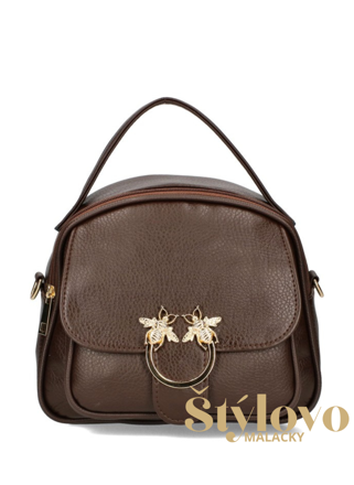 Dámska čokoládová crossbody kabelka Elizabeth Canard s ozdobnou prackou.