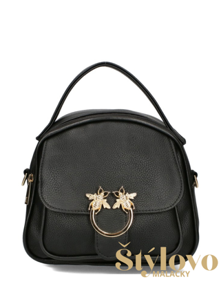 Dámska čierna crossbody kabelka Elizabeth Canard s ozdobnou prackou.