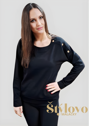 Megi Collection mikina čierna.