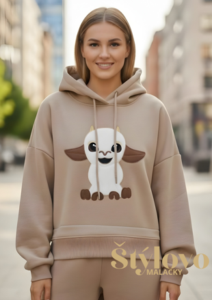 Megi Collection hrubá mikina béžová.