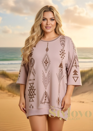 Megi Collection predĺžená tunika vzorovaná lila.