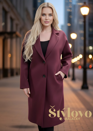 Dámsky kabát DIANA bordový.