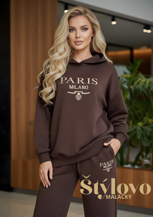 Súprava PARIS s kapucňou čokoládová.