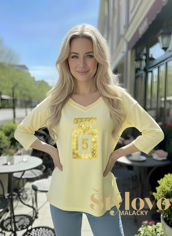 Dámske tričko Megi Collection  parfum žlté.