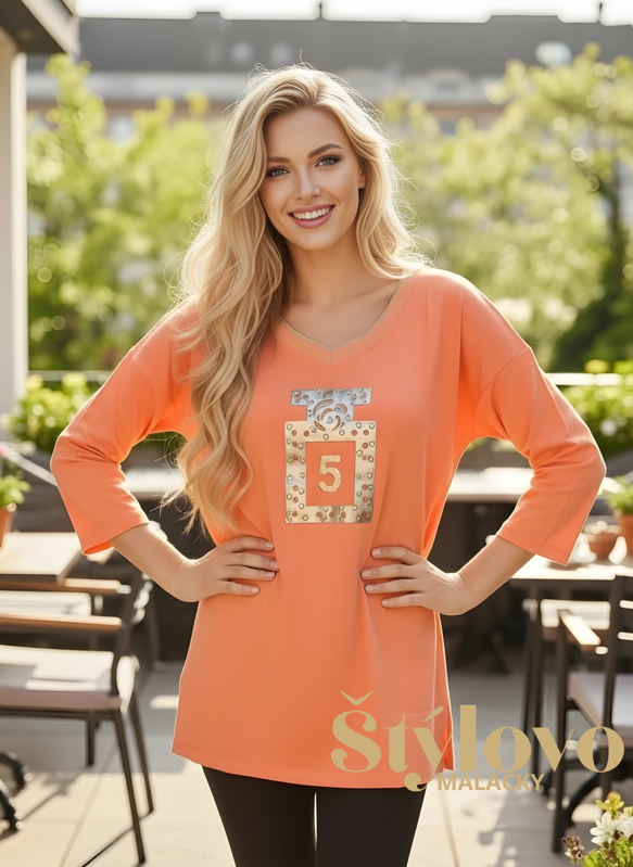 Dámske tričko Megi Collection parfum oranžové.