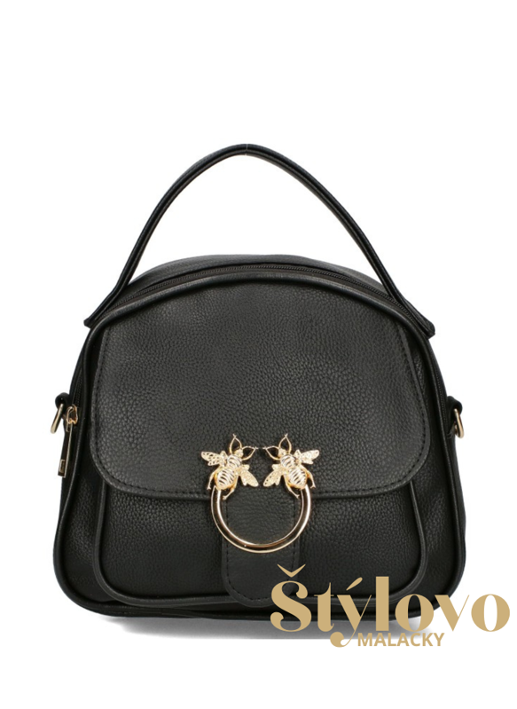 Dámska čierna crossbody kabelka Elizabeth Canard s ozdobnou prackou.