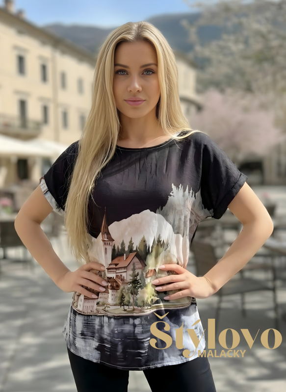 Dámsky čierny top "KRAJINA"