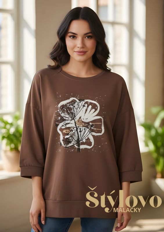 Megi Collection mikina molet "kvat2" čokoládová.