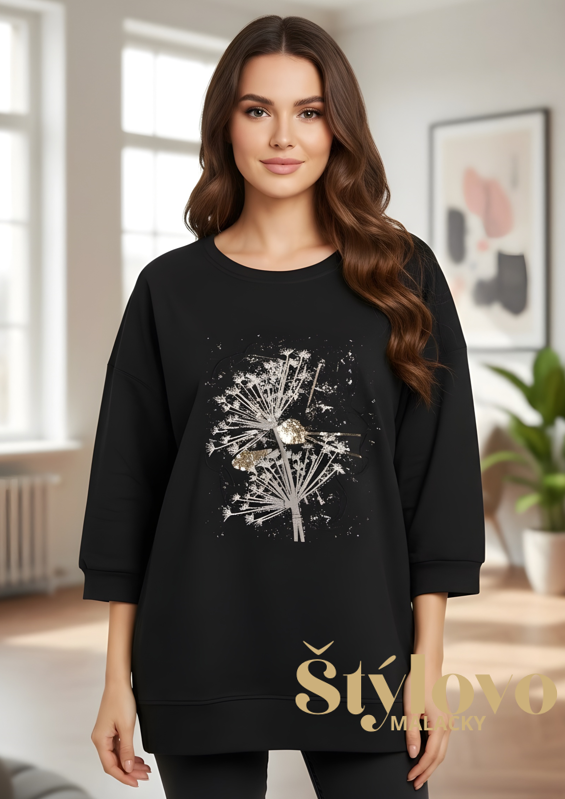 Megi Collection mikina molet "kvat2" čierna.