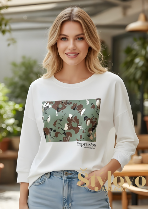 Megi Collection mikina "ART" biela.