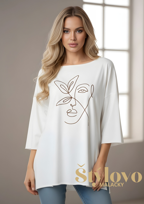 Megi Collection dámska mikina "tvár3" biela,