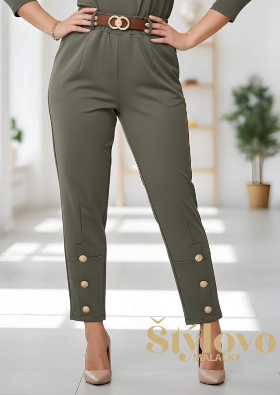 Dámske nohavice s opaskom SIMA zelené.