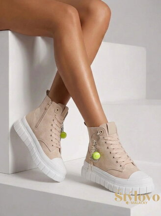 Dámske vysoké tenisky TENNIS – béžové.