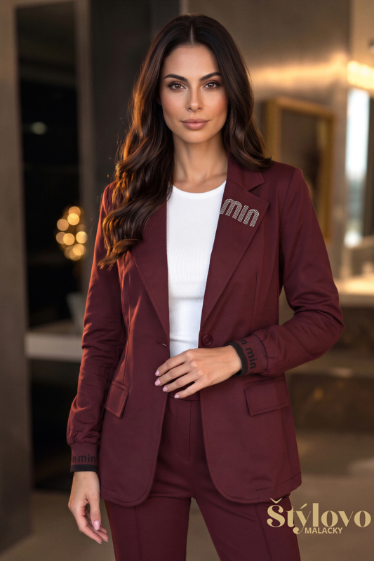 Dámske športovo-elegantné sako Megi Collection bordové MIN MIN.