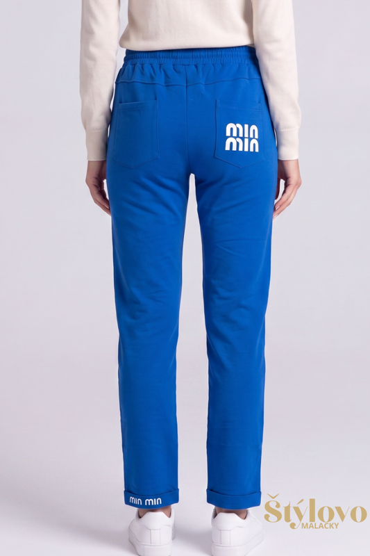 Dámske bavlnené tepláky Megi Collection modré s logom MIN MIN.