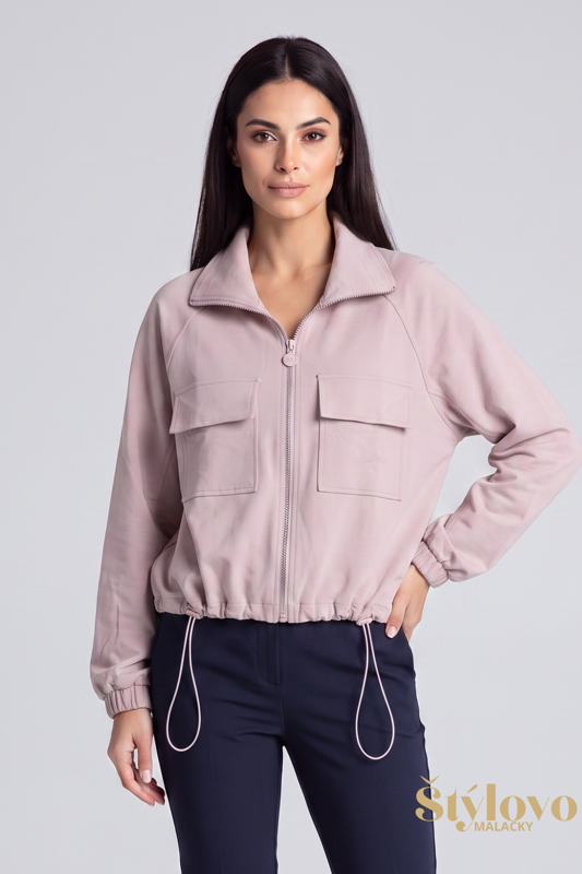 Dámska lila krátka mikina Megi Collection na zips.