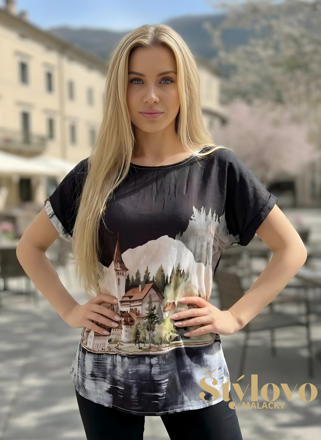 Dámsky čierny top "KRAJINA"