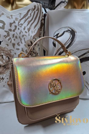 Dámska crossbody kabelka béžovo-zlatá.