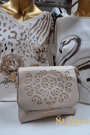 Dámska crossbody kabelka smotanová.