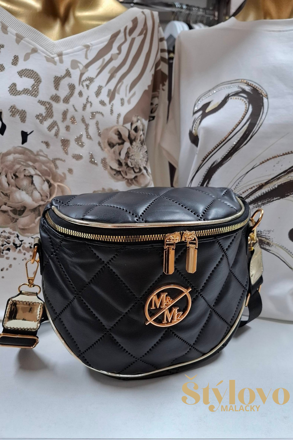 Dámska crossbody kabelka čierno-zlatá.