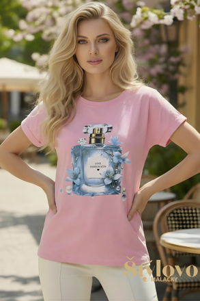 Dámske ružové tričko s parfumom.