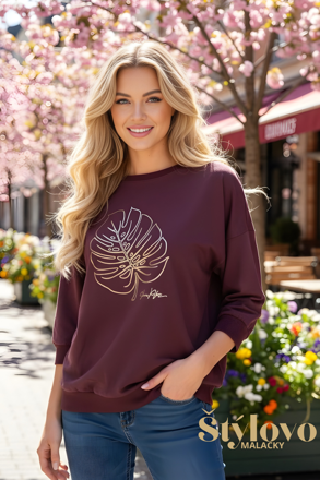 Dámske tričko Megi Collection bordové "list".