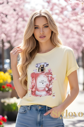 Dámske žlté tričko s parfumom.