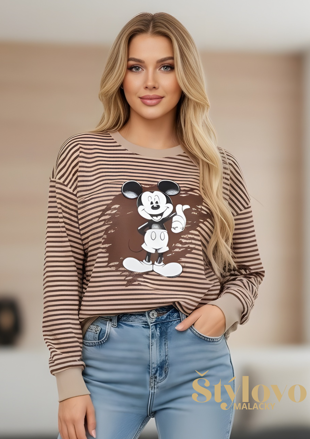 Megi Collection mikina "Mickey Mouse" čokoládová.