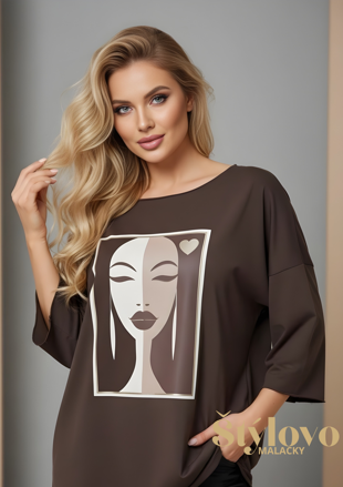 Megi Collection mikina “tvár2” tmavo šedá.