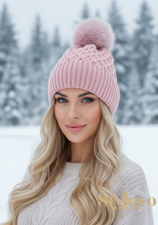 Dámska zimná čiapka ružová.