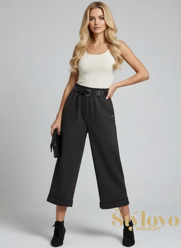 Dámske nohavice MONA tmavo šedé.