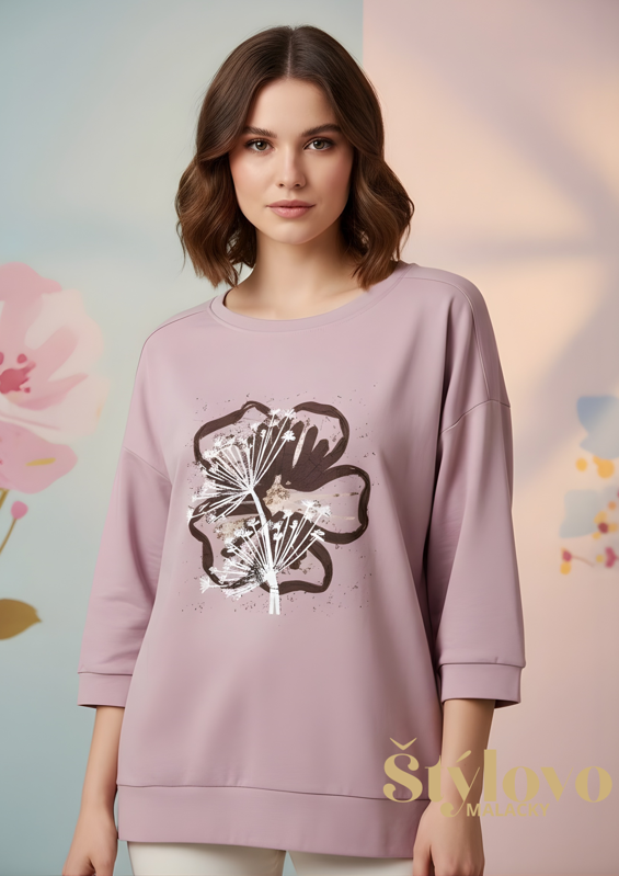 Megi Collection mikina molet "kvet2" lila.