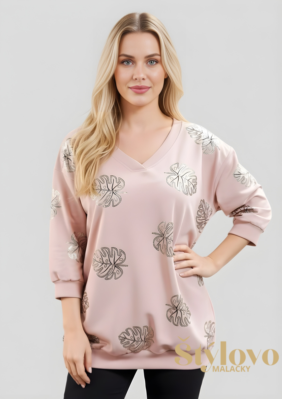 Megi Collection tunika listy púdrová.
