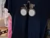 Dámske bavlnené tričko pre plnoštíhle Megi Collection tmavomodré s bicyklom.