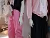 Dámske bavlnené tepláky Megi Collection béžové s kapsami.