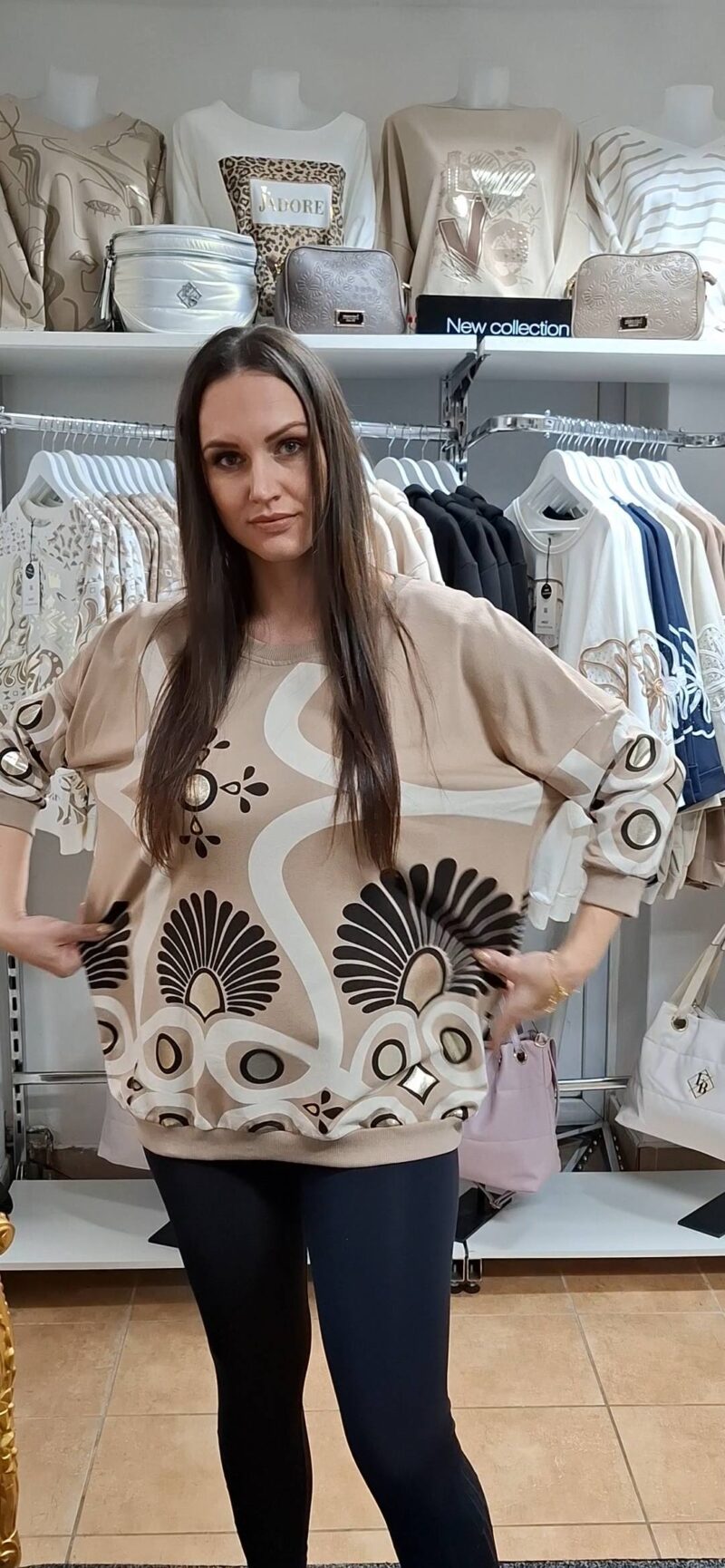 Dámska mikina béžová. - Image 2
