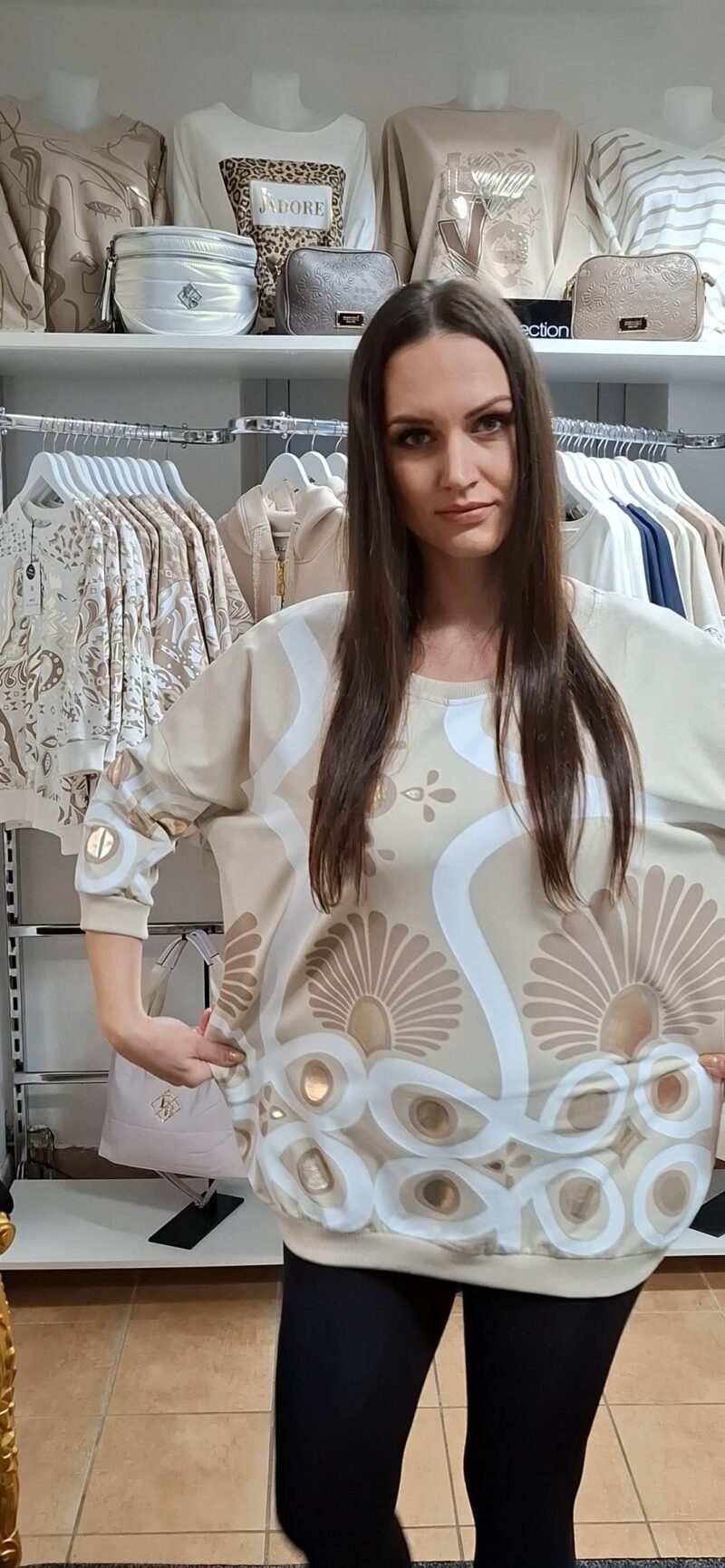 Dámska mikina smotanová. - Image 4