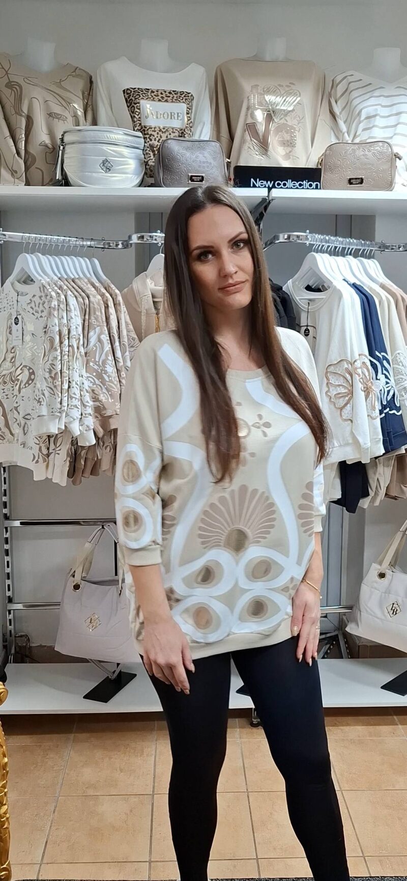 Dámska mikina smotanová. - Image 8